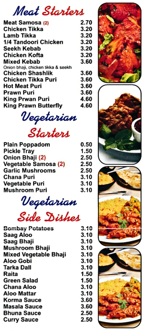 Takeaway menu for Castle Pizzas on Barroon in Castle Donington DE74 2PE
