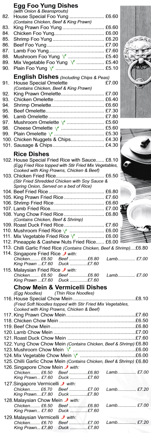 Menu for Chopstix Chinese takeaway (All in One Special Dinner Boxes, Set Meals, Barbeque Spare Ribs..)