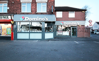 Domino's Pizza takeaway on Hucknall Lane in Bulwell near Nottingham