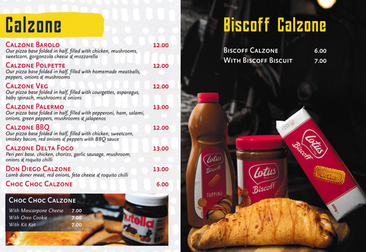Menu for Pizza Barolo in Bingham - Pizzas, Calzones, Kebabs, Burgers, Wings to takeaway