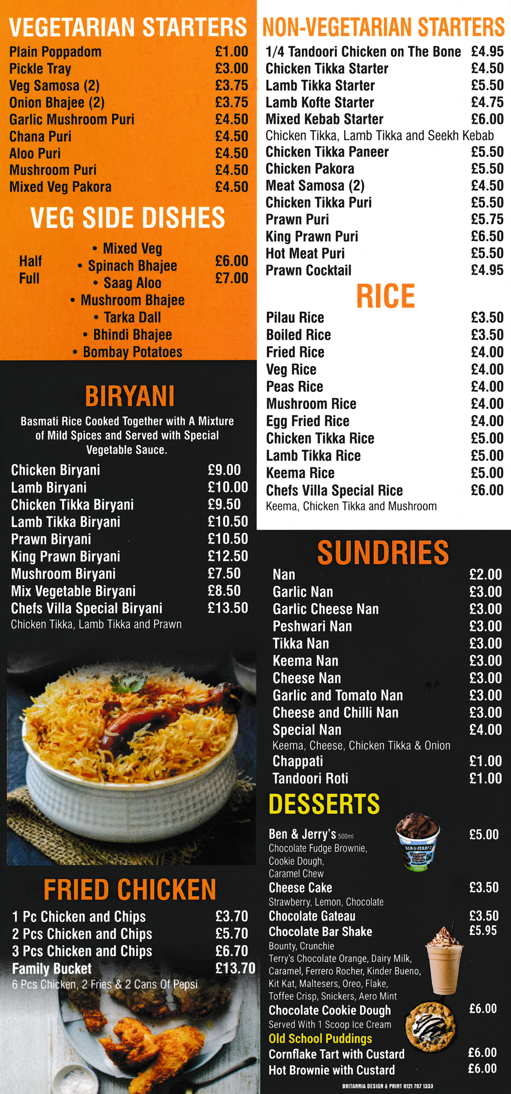 Takeaway and delivery menu for Chefs Villa on Roper Avenue in Heanor, Derbyshire DE75 7DA