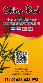 Scroll down for the full memu.. Menu for China Red Chinese takeaway in Mansfield Woodhouse, Nottinghamshire NG19 8PF