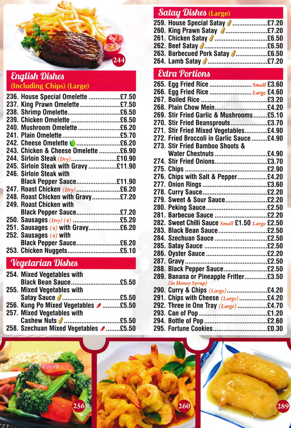 Menu for Classic Canton Chinese takeaway on Nottingham Road in Ripley, Derbyshire DE5 3AX
