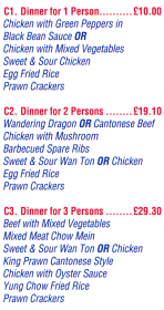 Menu for Classic Canton Chinese takeaway on Nottingham Road in Somercotes.