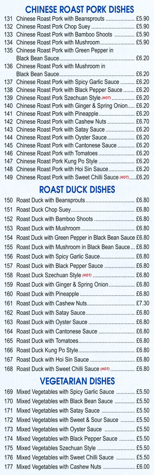 Menu for Four Seasons Chinese takeaway in Stapleford NG9 7AS