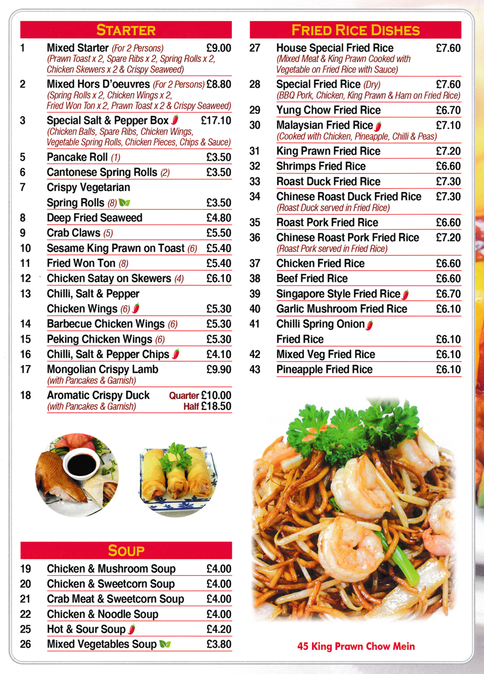 Takeaway and delivery menu for Good Luck in Draycott near Derby