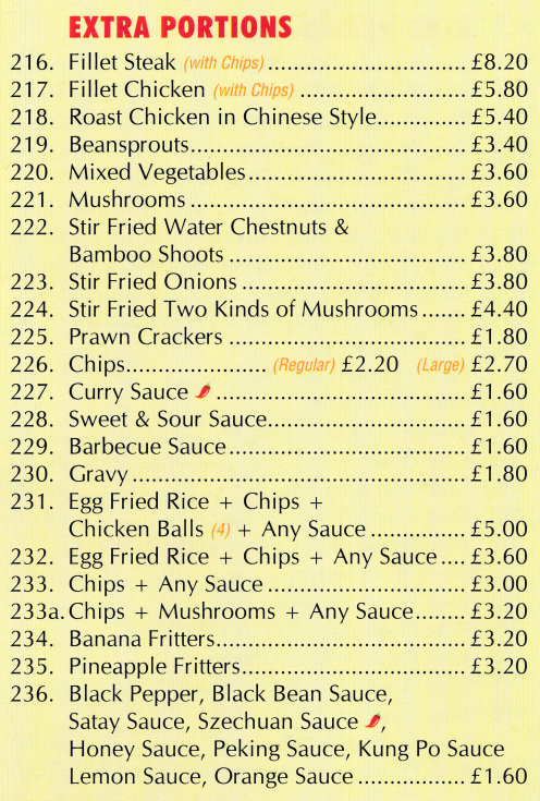 Menu for Happy Hill Chinese food takeaway in Heanor, Derbyshire DE75 7NJ