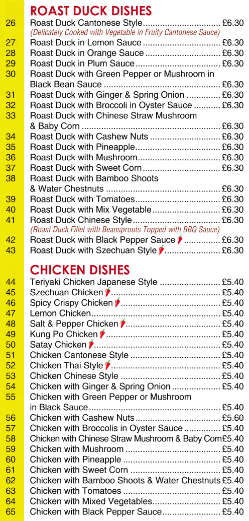 Menu for Hoi Shan Chinese takeaway in Ravenshead NG15 9BD