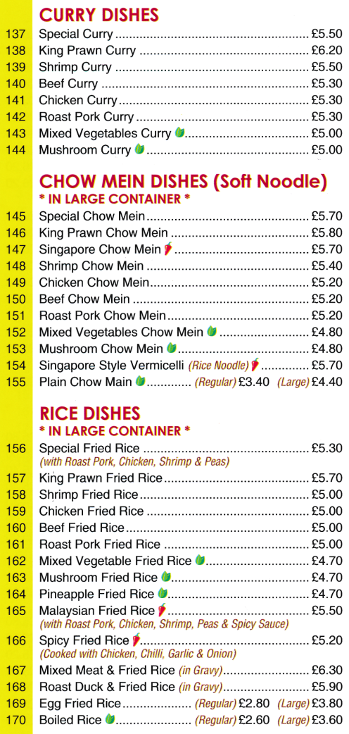 Menu for Hoi Shan Chinese takeaway in Ravenshead NG15 9BD