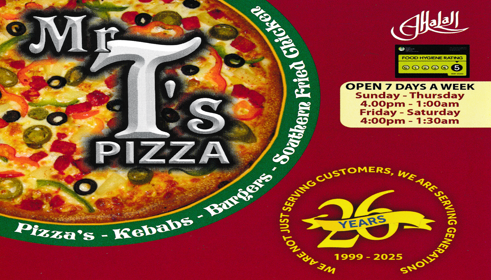 Menu for Mr T's Pizza takeaway and delivery in Basford, Nottingham Menu for Mr T's Pizza and Kebab takeaway and delivery in Basford, Nottingham