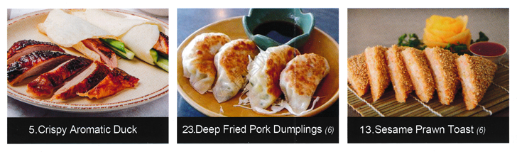 Takeaway menu for Noble House Chinese and Thai restaurant in Heanor, Derbyshire DE75 7GE