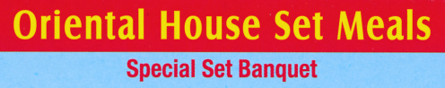 Menu for Oriental House Chinese takeaway in Netherfield near Nottingham