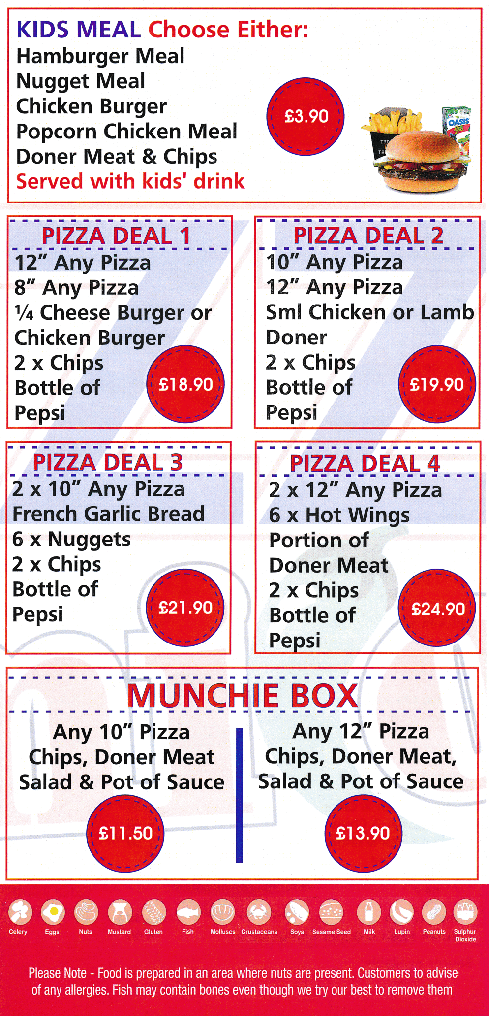 Menu for Pizza Amico's; Pizzas, Kebabs, Burgers, Fried Chicken, Pasta, Wraps.. takeaway and delivery in Ilkeston