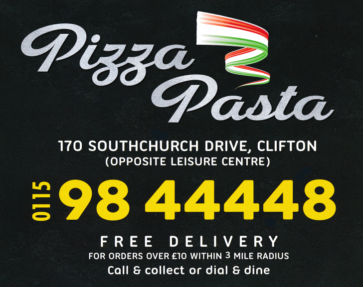 Menu for Pizza Pasta; pizza and fast food takeaway and delivery in Clifton near Nottingham