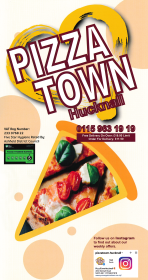 Menu for Pizza Town pizza and fast food takeaway on Watnall Road in Hucknall NG15 6EY