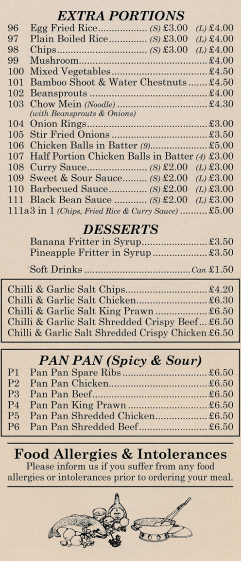 Menu for Tak Yin - Chinese meals to takeaway in Bestwood Park, Nottingham