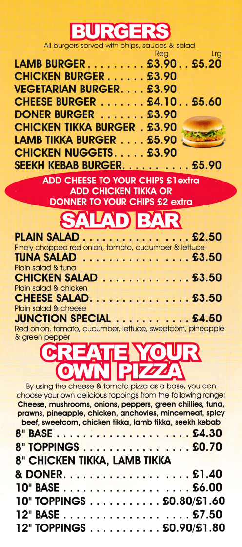 Takeaway and delivery menu for The Food Junction in Sneinton, Nottingham