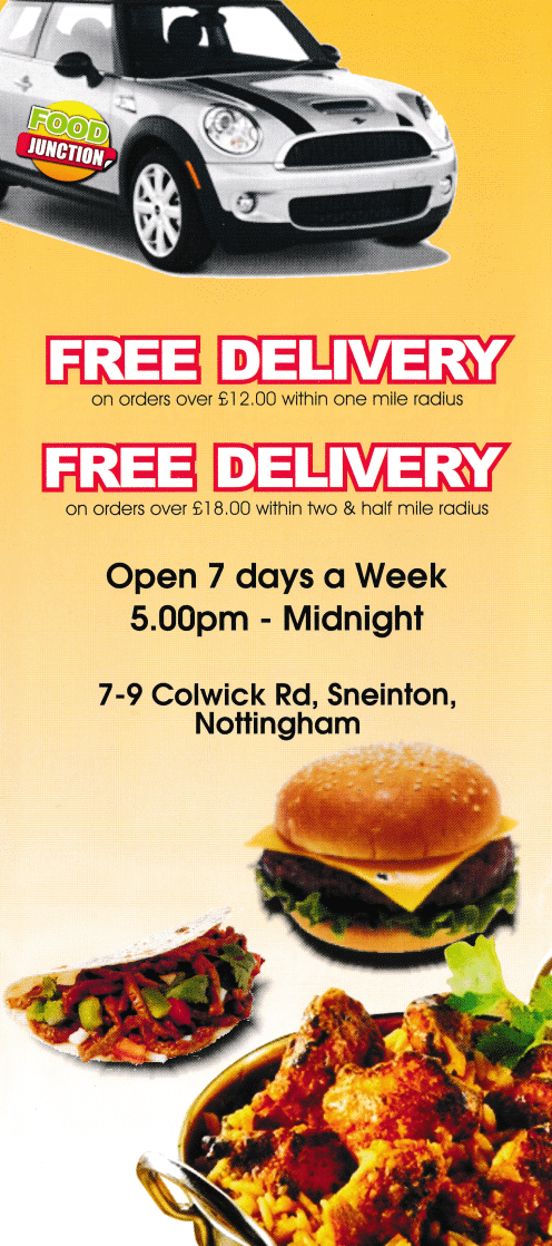 Menu for The Food Junction takeaway and delivery in Sneinton, Nottingham