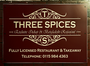 Three Spices Indian restaurant and takeaway in Ruddington