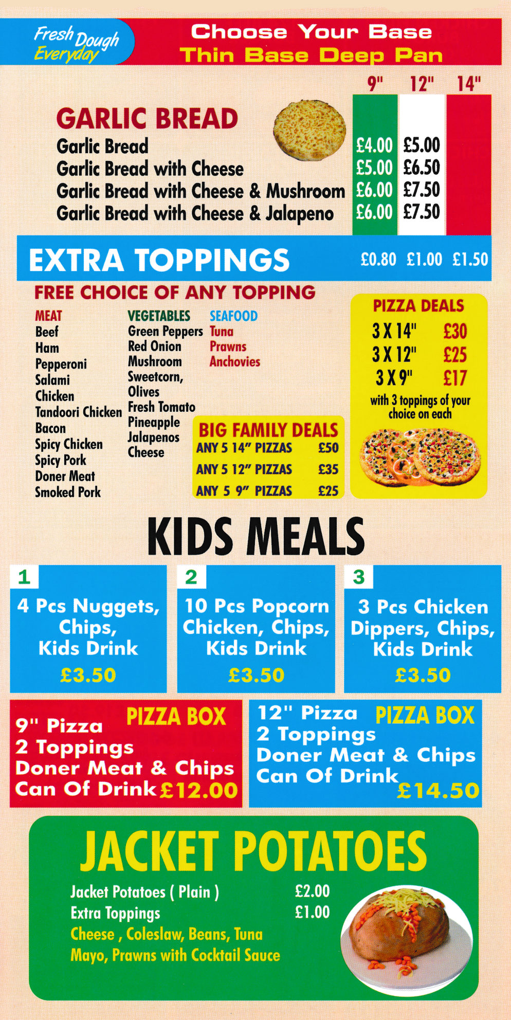 Menu for USA Chicken Express in Ilkeston, Derbyshire DE7 5QE