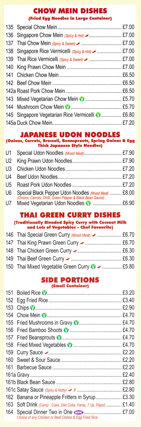 Menu for Welcome Menu for Welcome - Thai Chow Mein, Chicken Udon Noodles, Thai Beef Green Curry, Egg Fried Rice, Beef Chow Mein..