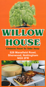 Menu for Willow House Chinese takeaway in Sherwood, Nottingham NG5 2FR