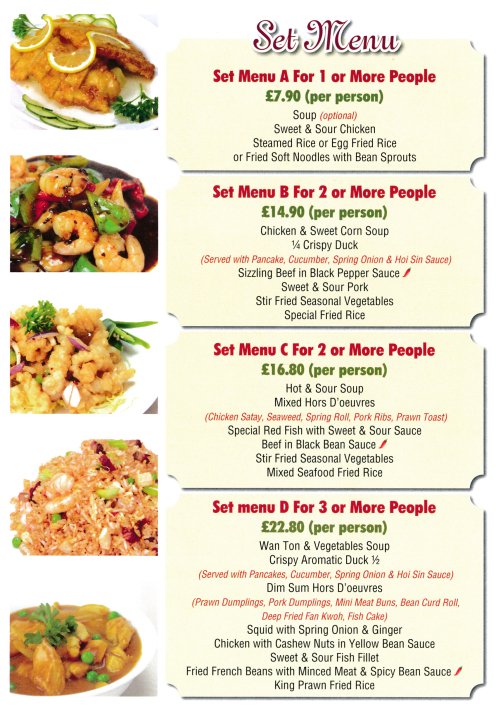 Takeaway Menu For Magic Taste House Chinese Restaurant In Beeston