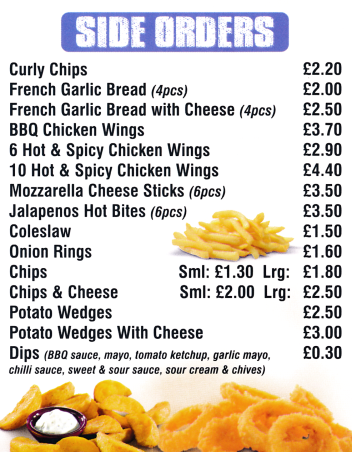 Takeaway and delivery menu for Pizza Zone in Beeston